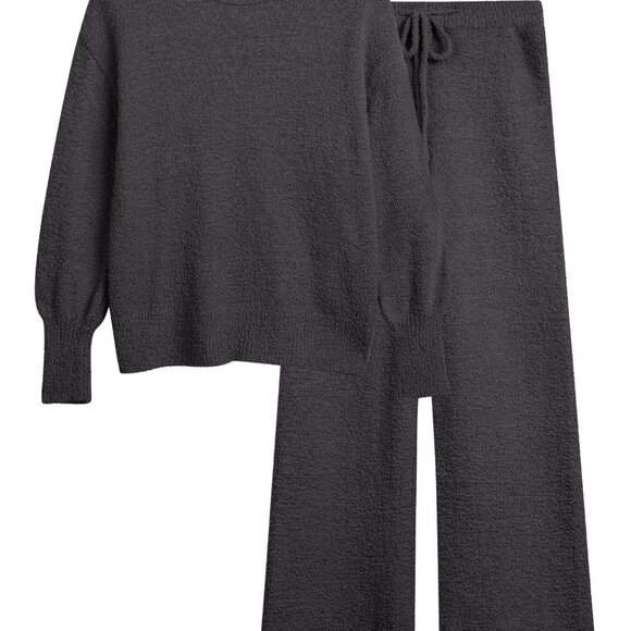 Oversized Fuzzy Fleece Pajama Set Long Sleeve Lounge Wear Cozy Chic
